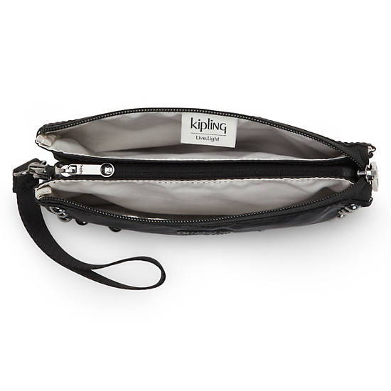 Kipling Creativity Extra Large Metallic Wristlet Táska Fekete | HU 2064FD